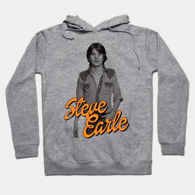 Steve Earle // Retro Folk Singer Songwriter Fan Art Hoodie by darklordpug